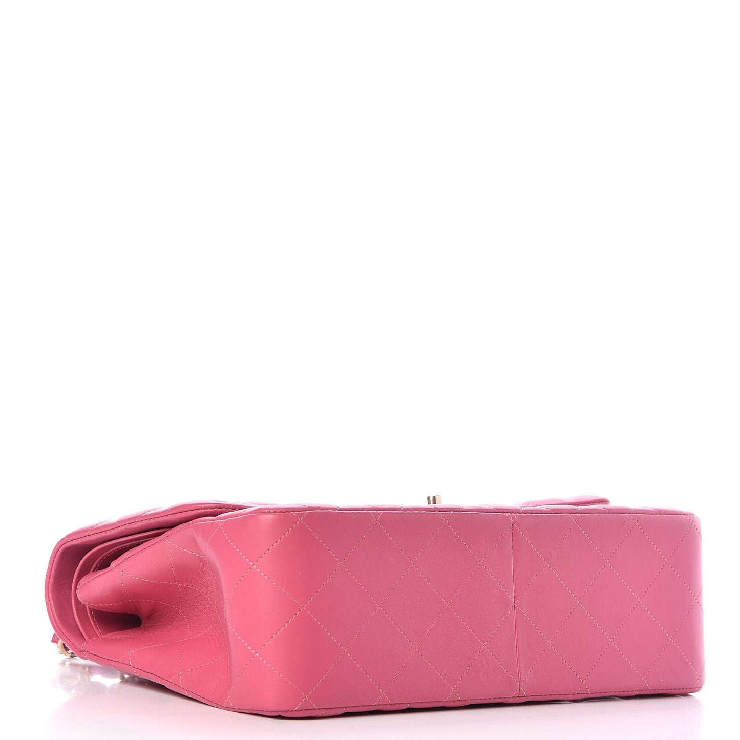 Lambskin Quilted Jumbo Double Flap Dark Pink