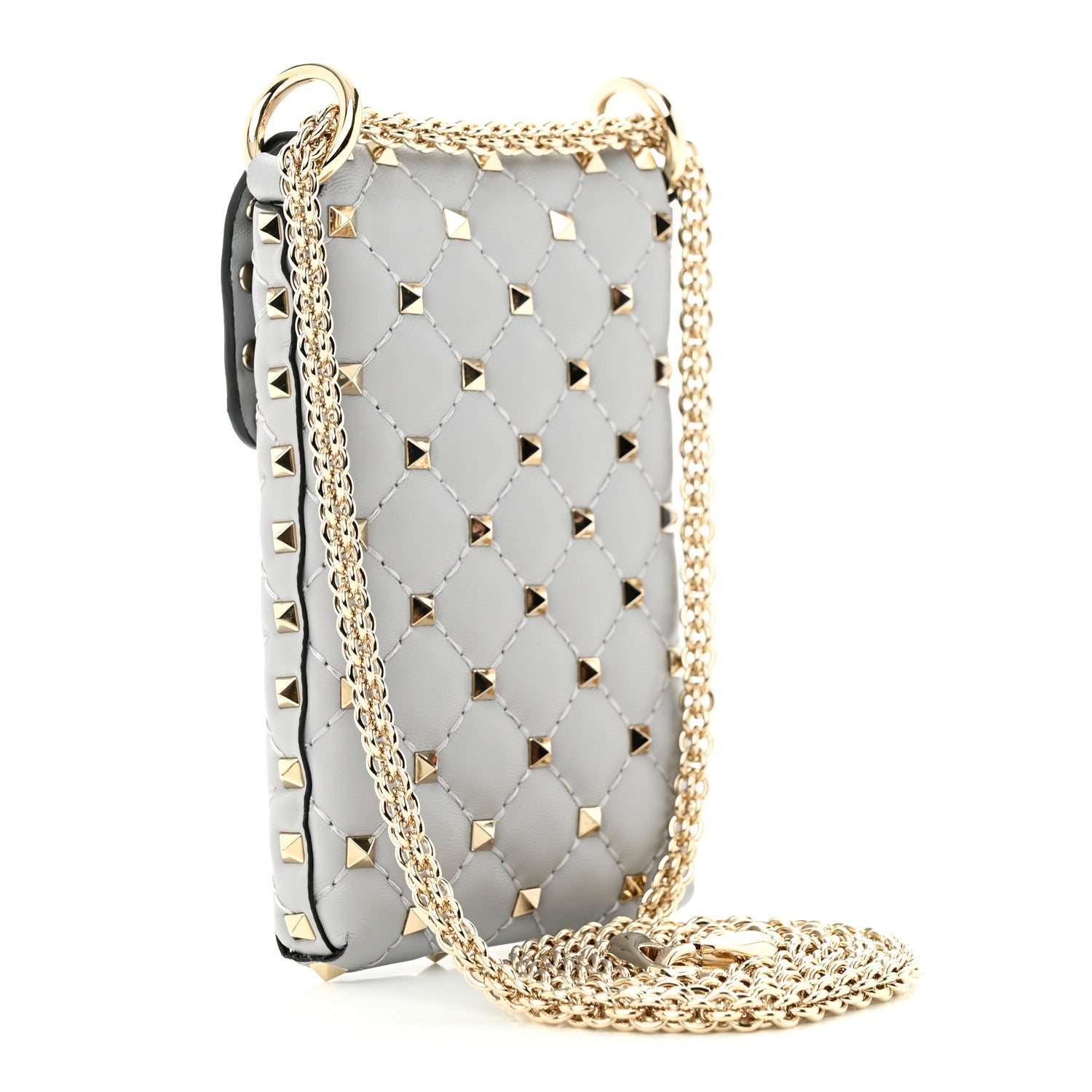 Valentino Garavani Lambskin Rockstud Crossbody Phone Case Pastel Grey 3 of 10
