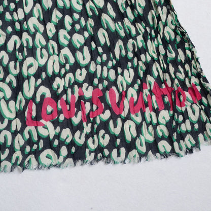 Louis Vuitton Cotton Leopard Stole Blue Infini 4 of 4