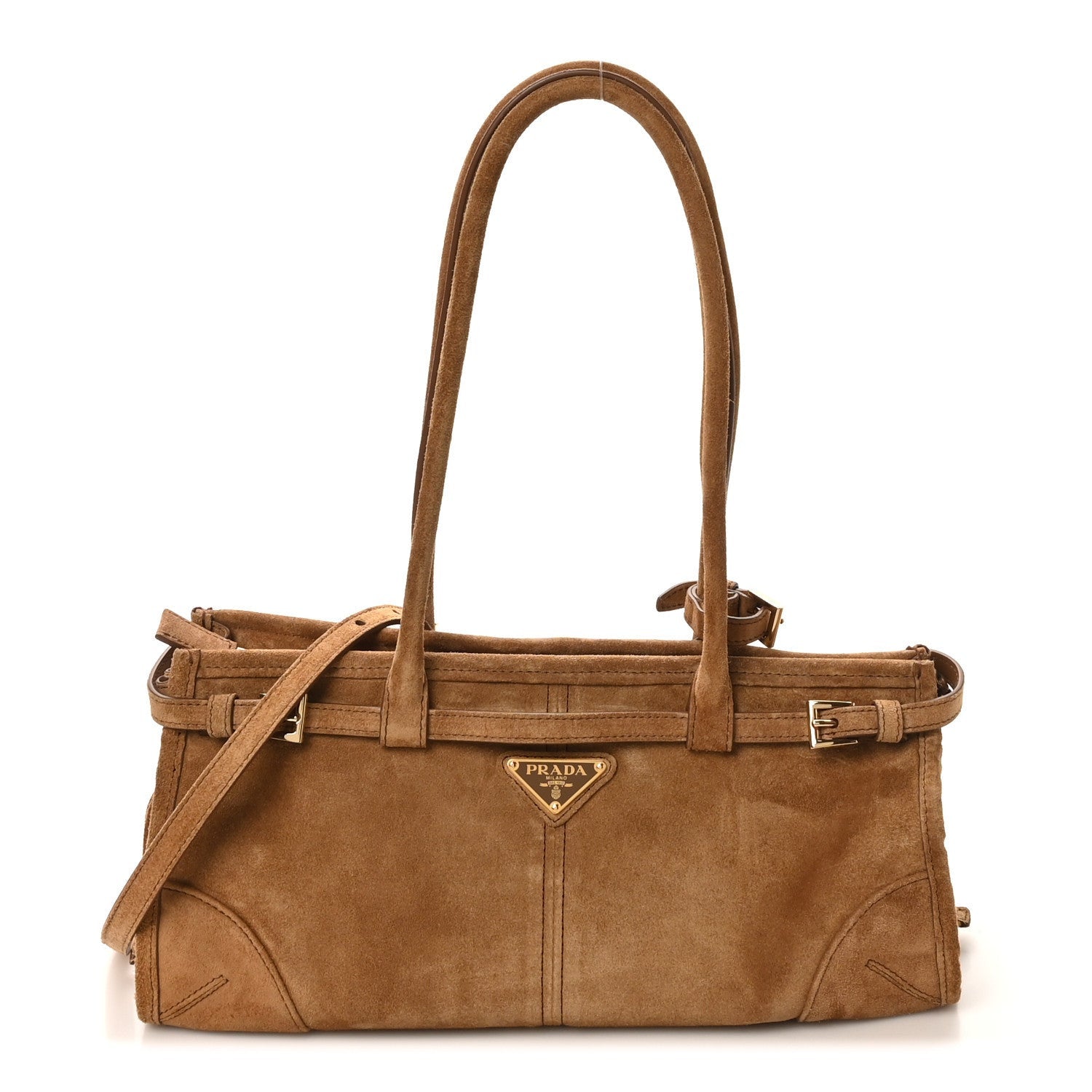 Louis Vuitton Suede Triangle Medium Bonnie Shoulder Bag Cacao 1 of 1