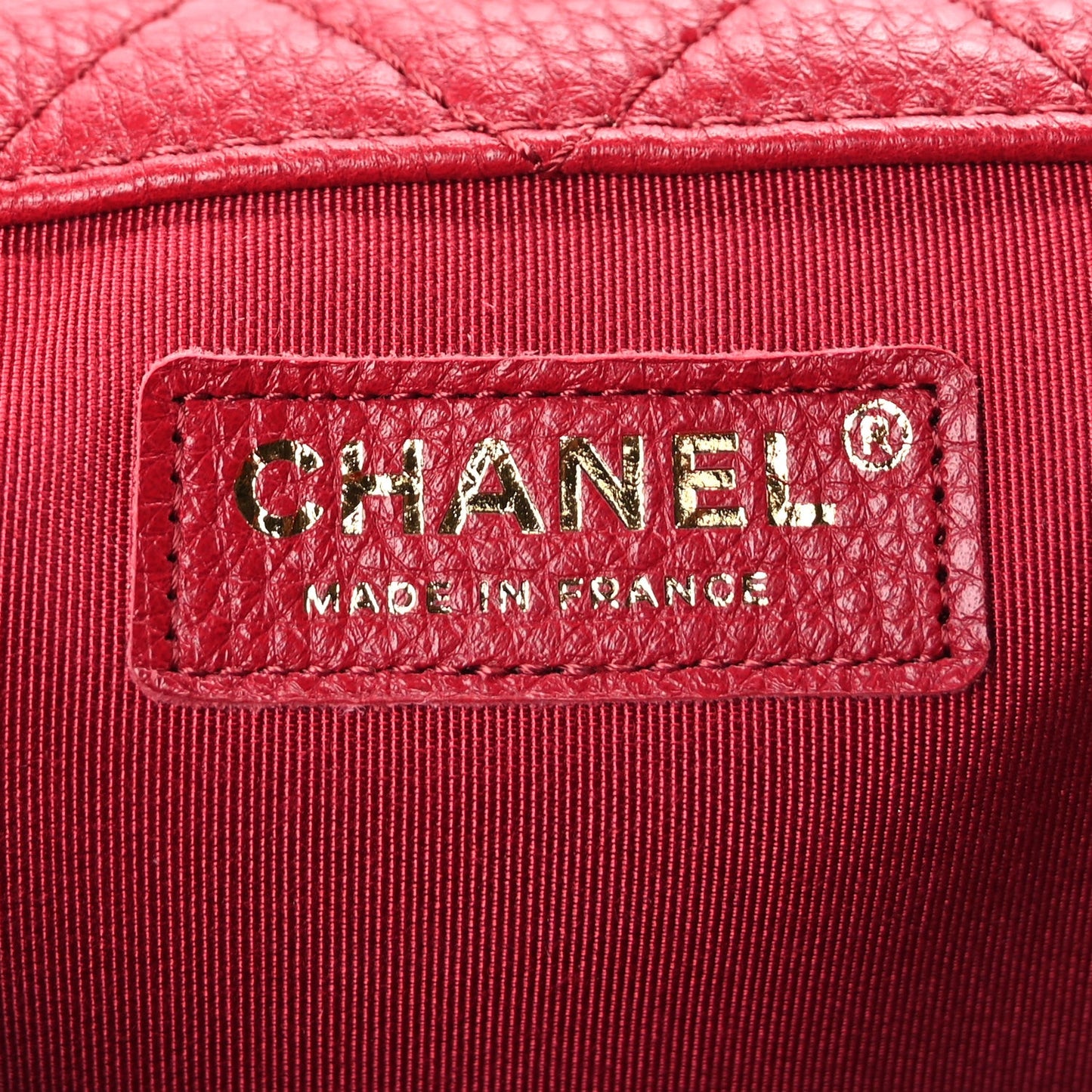 Calfskin Quilted XXL Travel Flap Bag  Red
