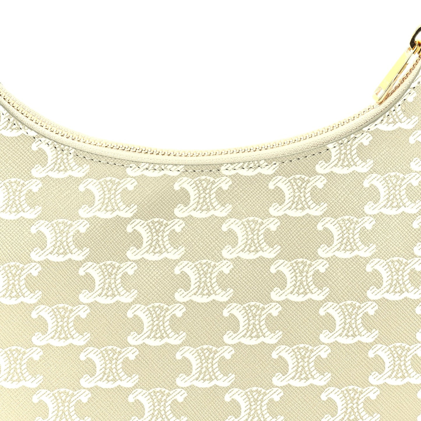 Canvas Calfskin Ava Triomphe Shoulder Bag Grege