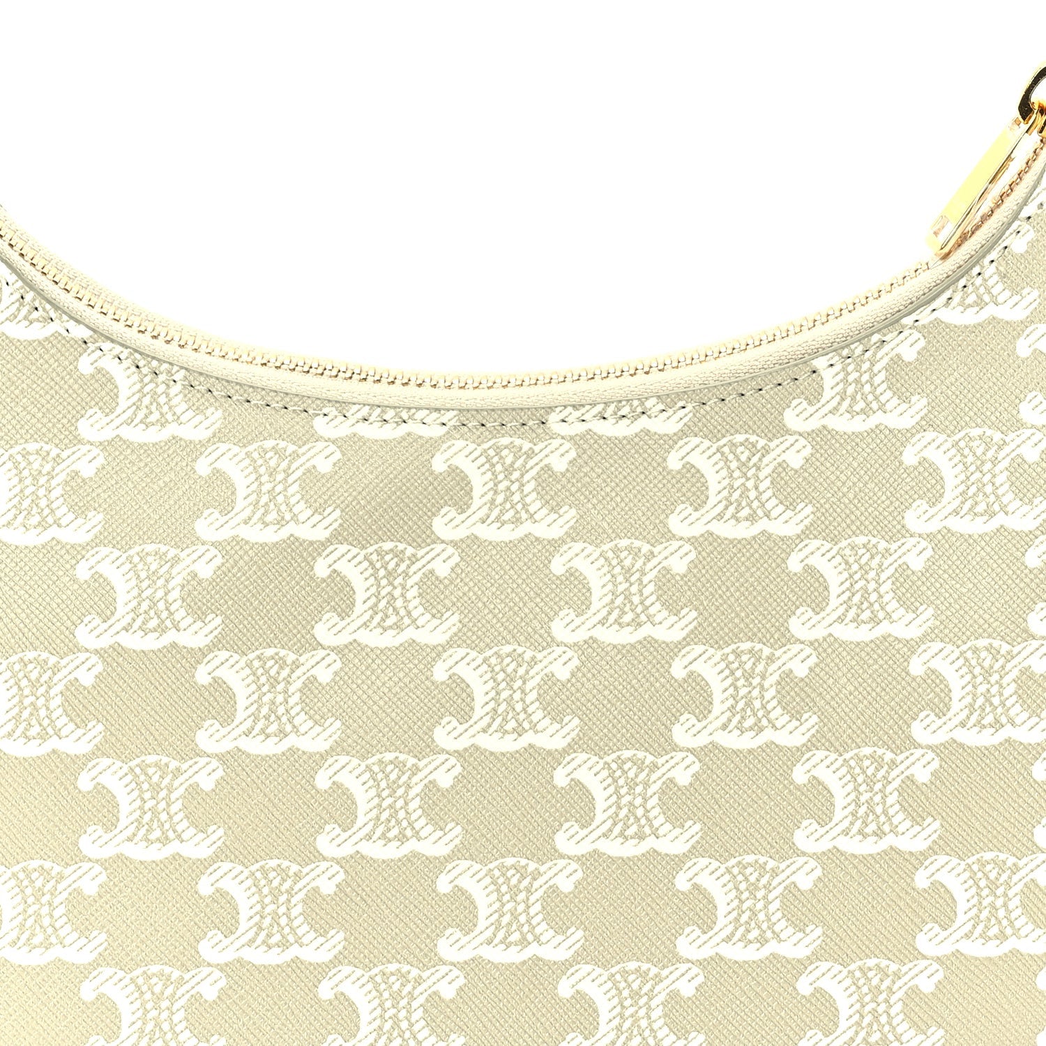 Celine Canvas Calfskin Ava Triomphe Shoulder Bag Grege 6 of 8