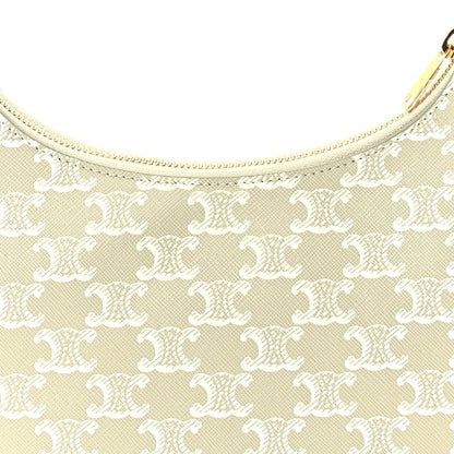 Celine Canvas Calfskin Ava Triomphe Shoulder Bag Grege 6 of 8