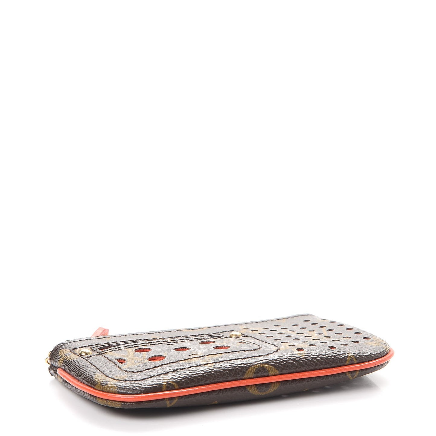 Monogram Perforated Key Pouch Orange