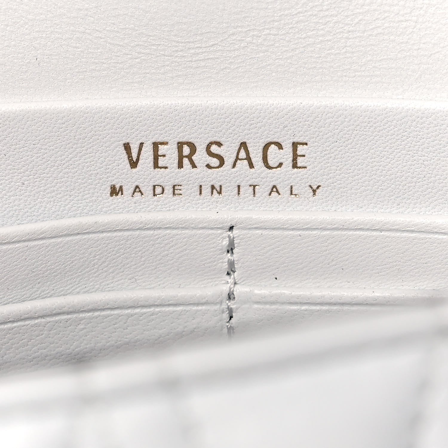 Versace Nappa Quilted Studded Virtus Shoulder Bag White 6 of 12