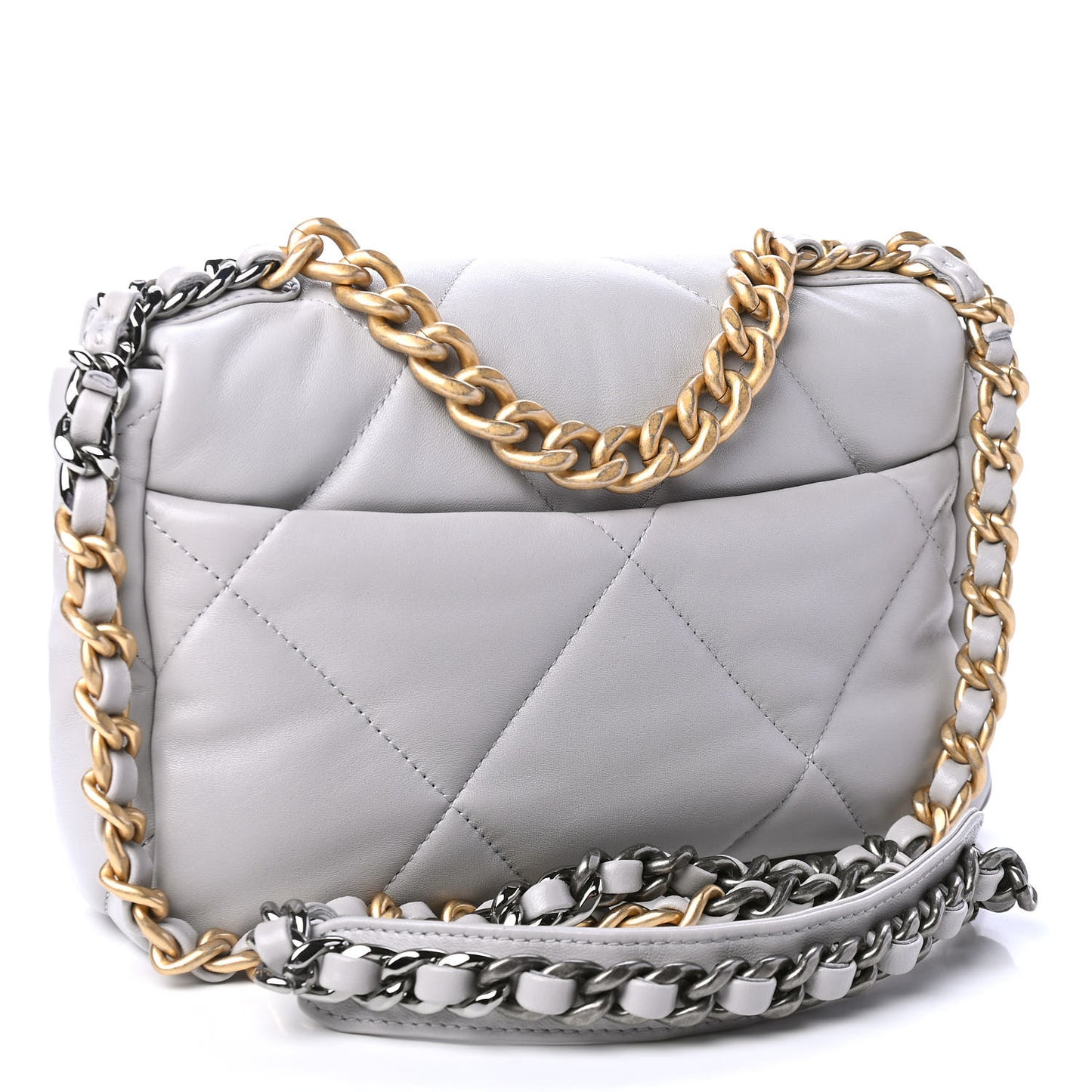 Lambskin Quilted Medium Chanel 19 Flap Grey