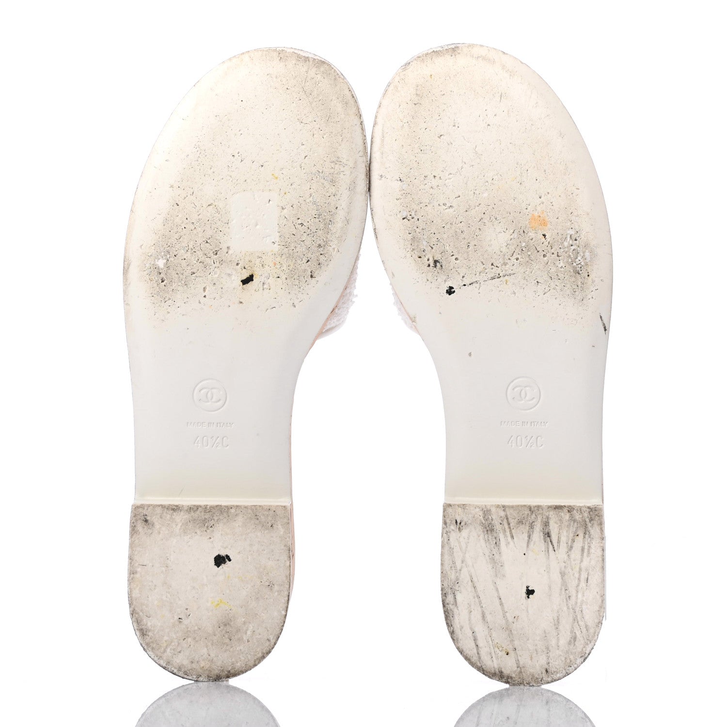 Chanel Tweed Cork CC Chain Mule Sandal 40.5 White 5 of 8