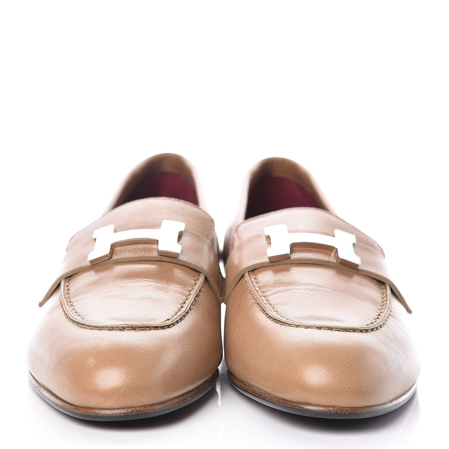 Goatskin Womens Paris Loafers 36.5 Etoupe