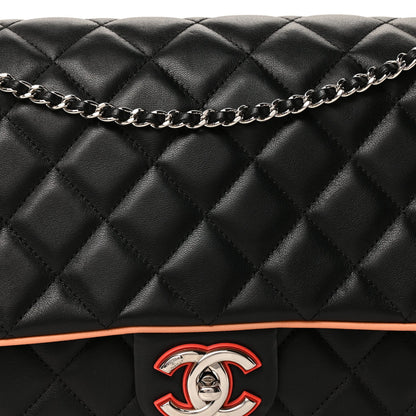 Chanel Lambskin Quilted Jumbo Cuba Color Flap  Black 6 of 8
