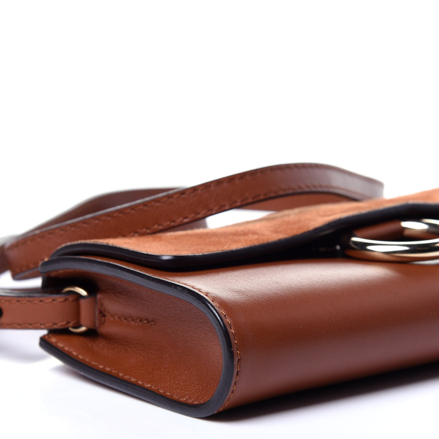 Suede Calfskin Mini Faye Shoulder Bag Tobacco