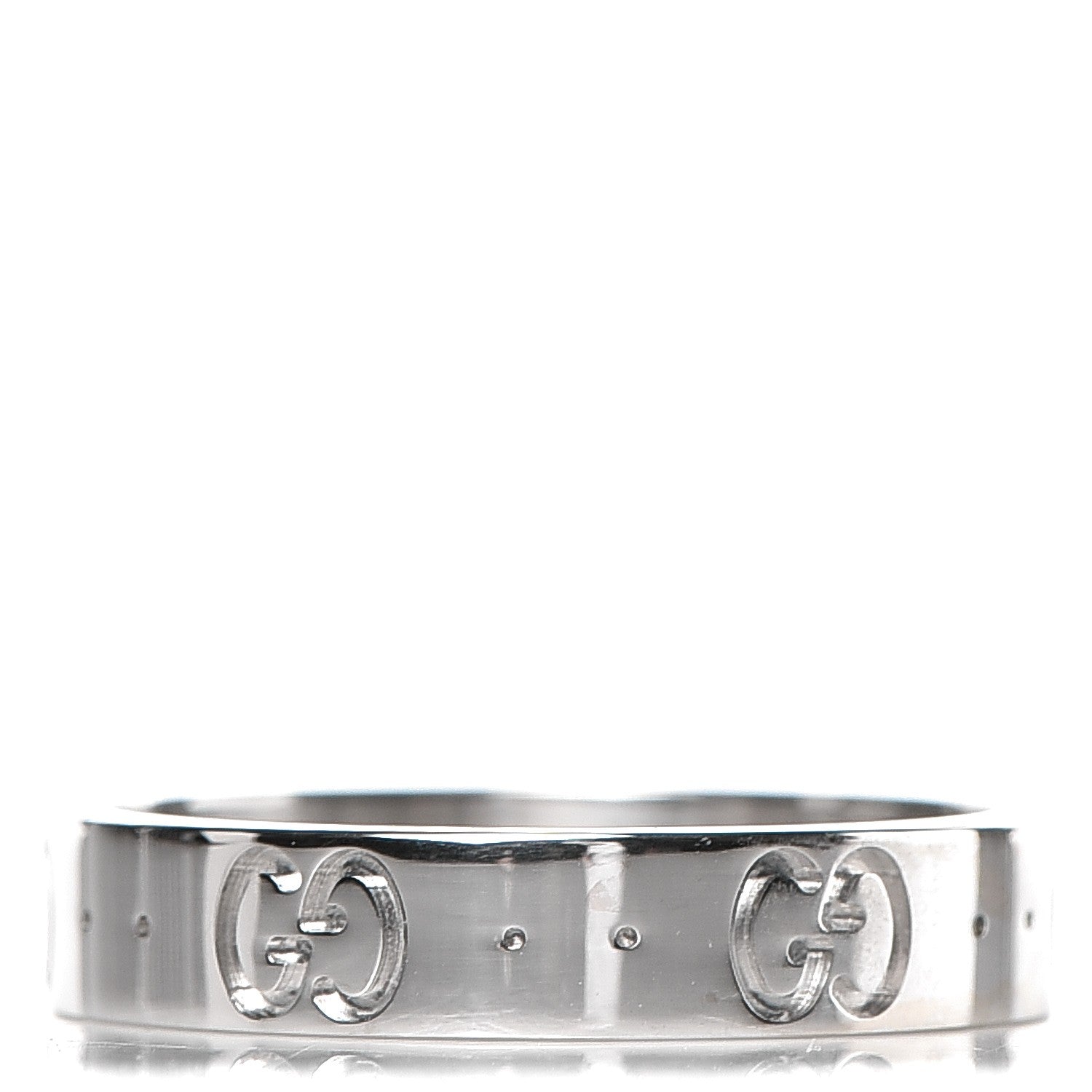 Gucci 18K White Gold 4mm Icon Thin Band Ring 6 1 of 5