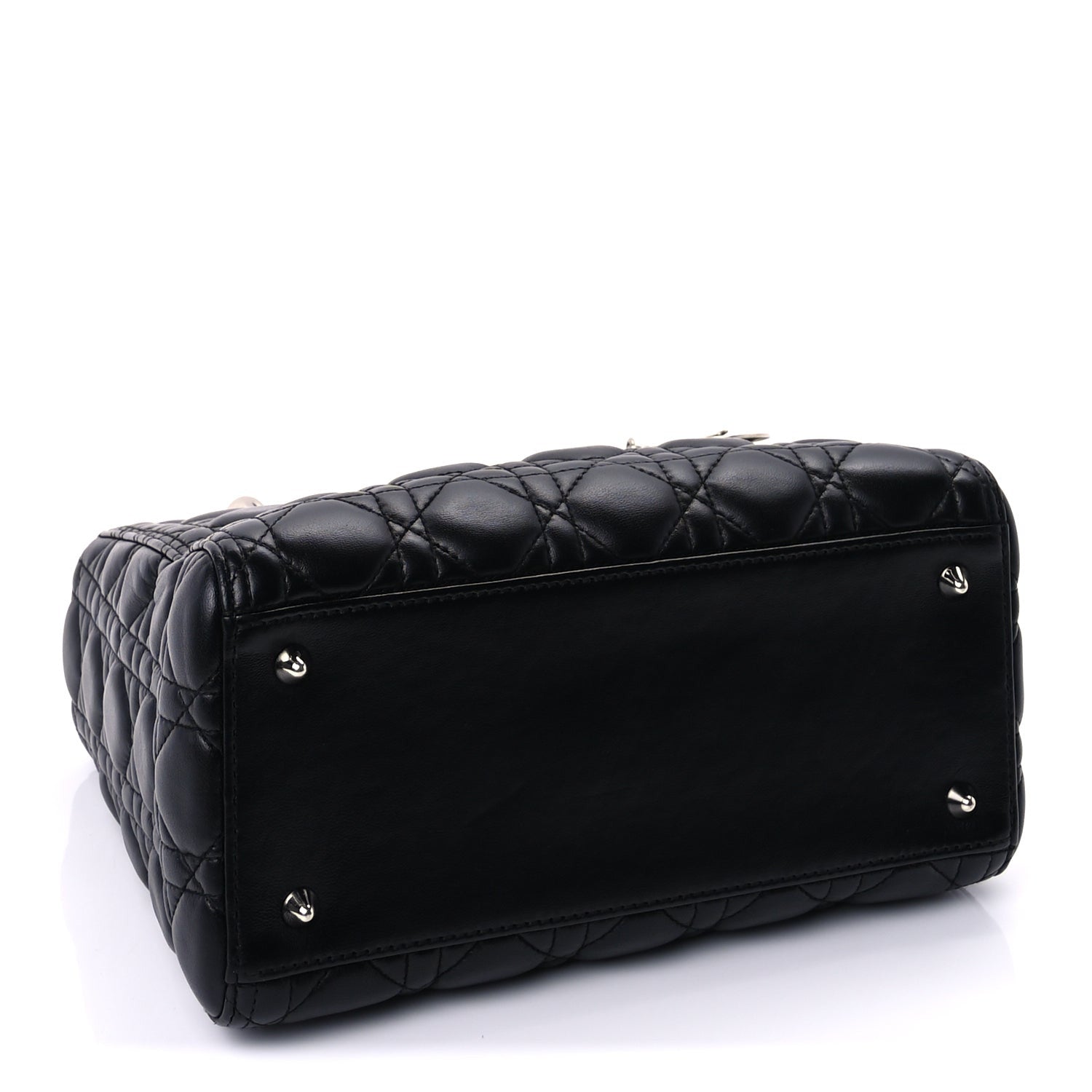 Christian Dior Lambskin Cannage Medium Lady Dior Black 3 of 8