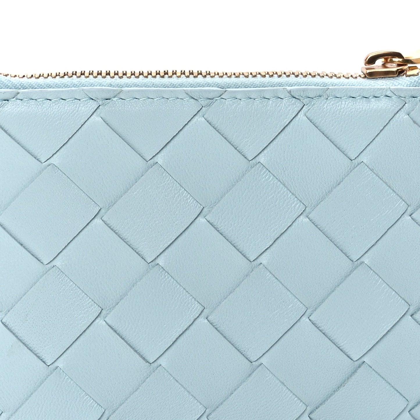 Nappa Intrecciato Bifold Zip Wallet Teal Washed