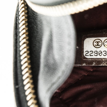 Chanel Lambskin Quilted Small Curvy Pouch Cosmetic Case Black 7 of 7