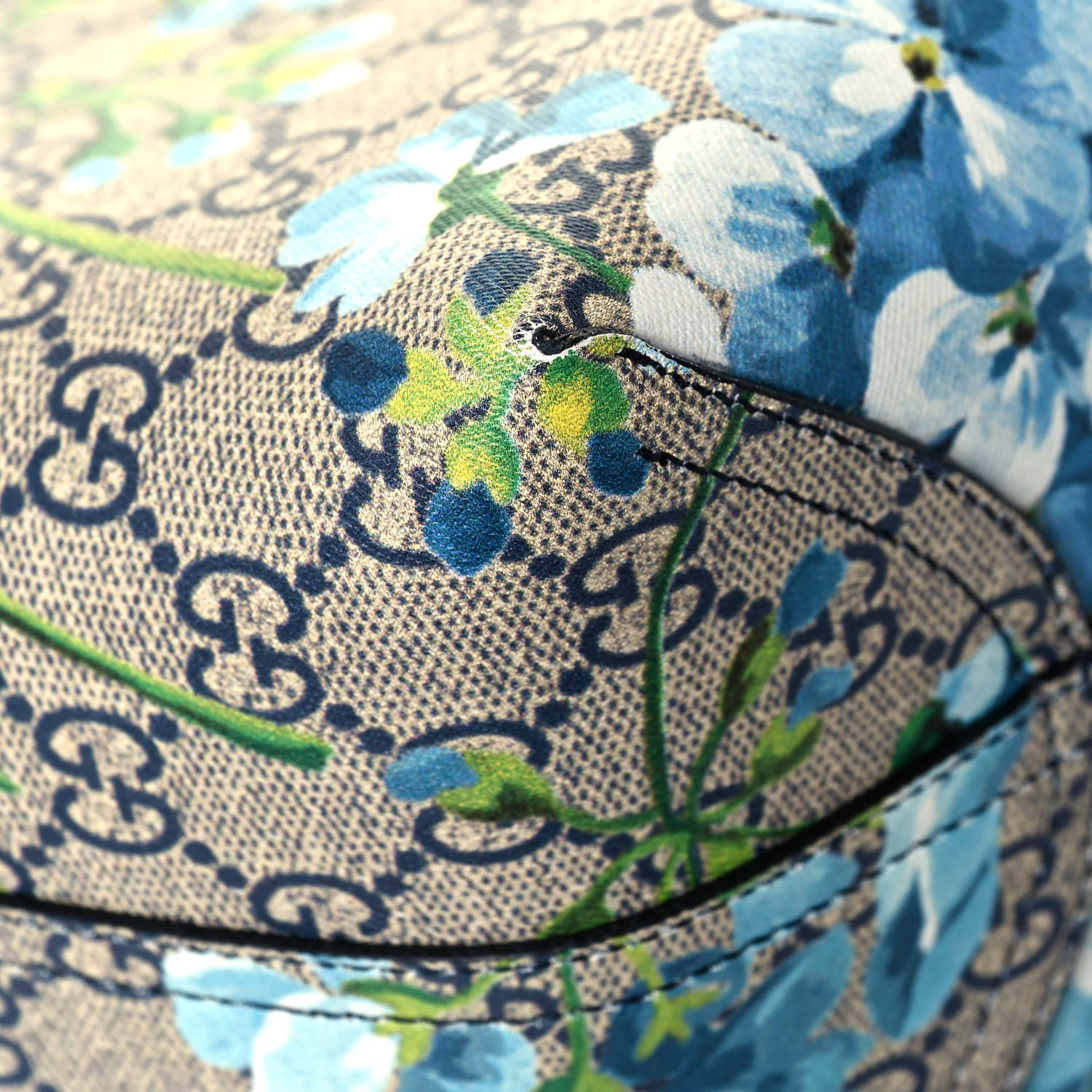 Gucci GG Supreme Monogram Blooms Medium Reversible Tote Beige Blue Navy 12 of 19