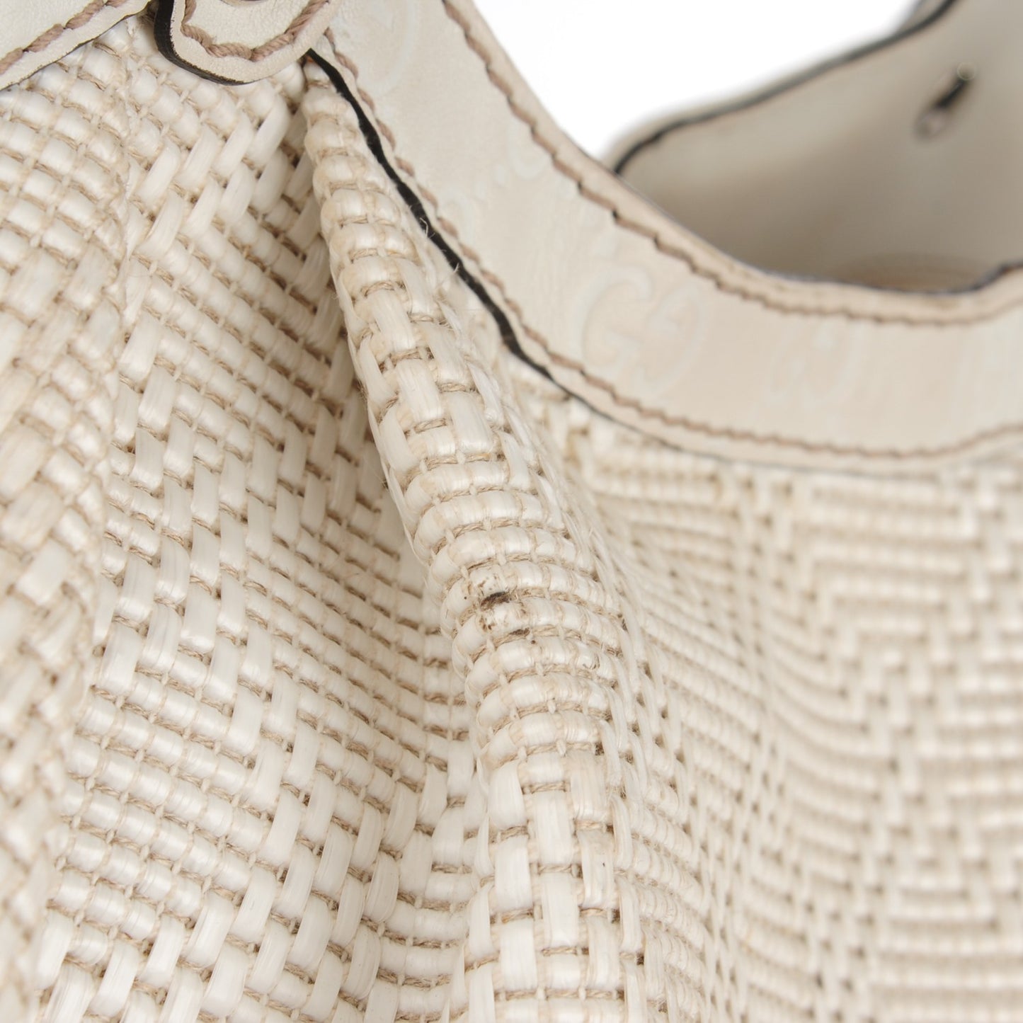 Woven Guccissima Large Sukey Tote Off White