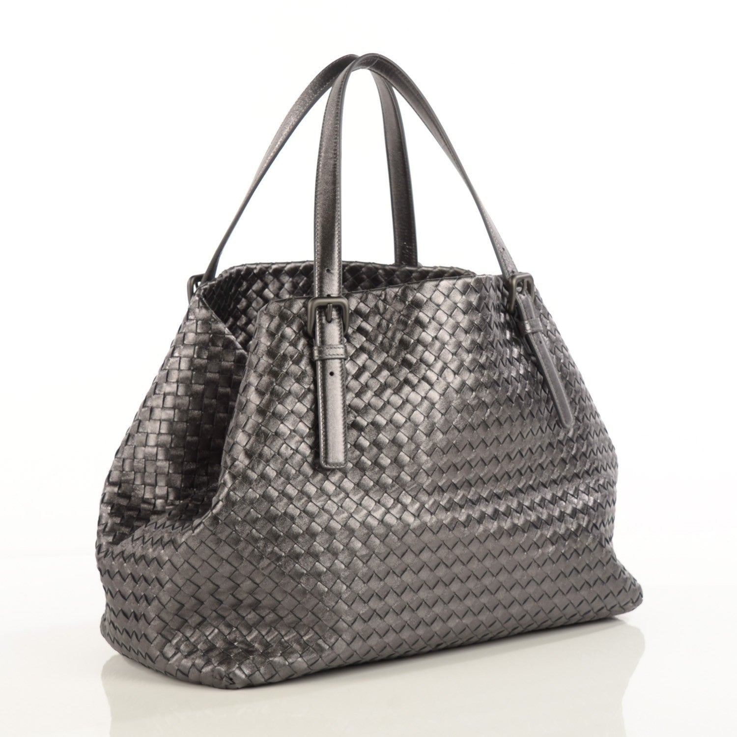 Bottega Veneta Grosgrain Intrecciato Large Seamless Tote Argento 3 of 8