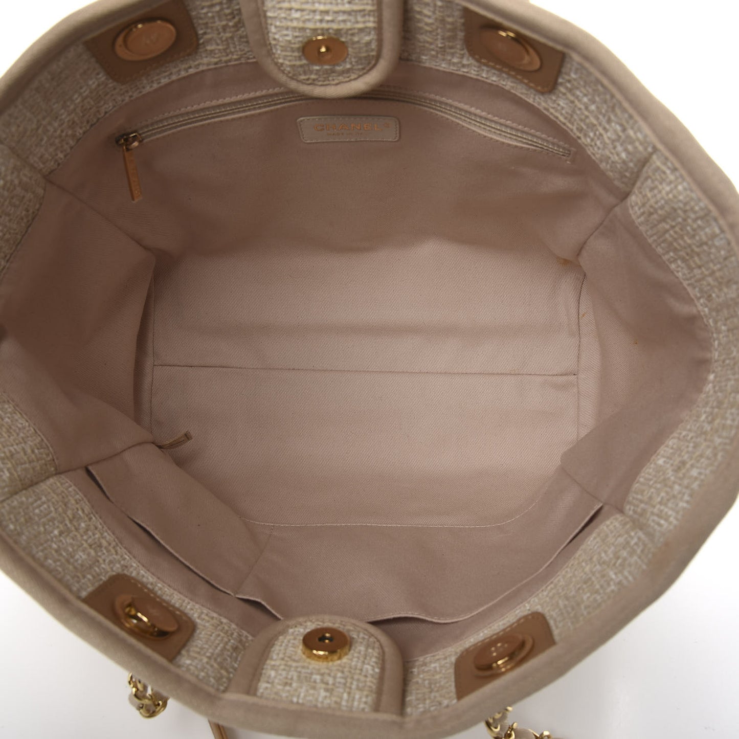 Canvas Small Deauville Tote Light Beige