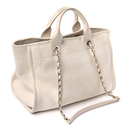 Chanel Mixed Fibers Small Deauville Tote  White 2 of 8