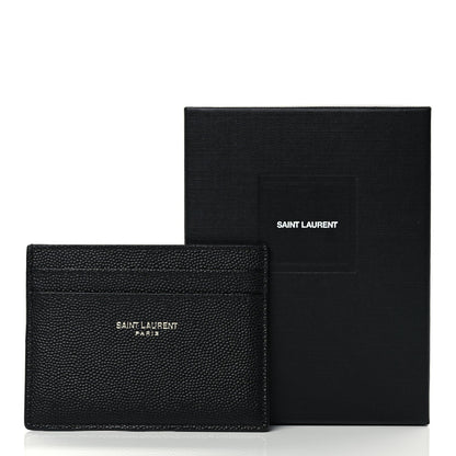 Saint Laurent Grain De Poudre Card Case Black 9 of 9