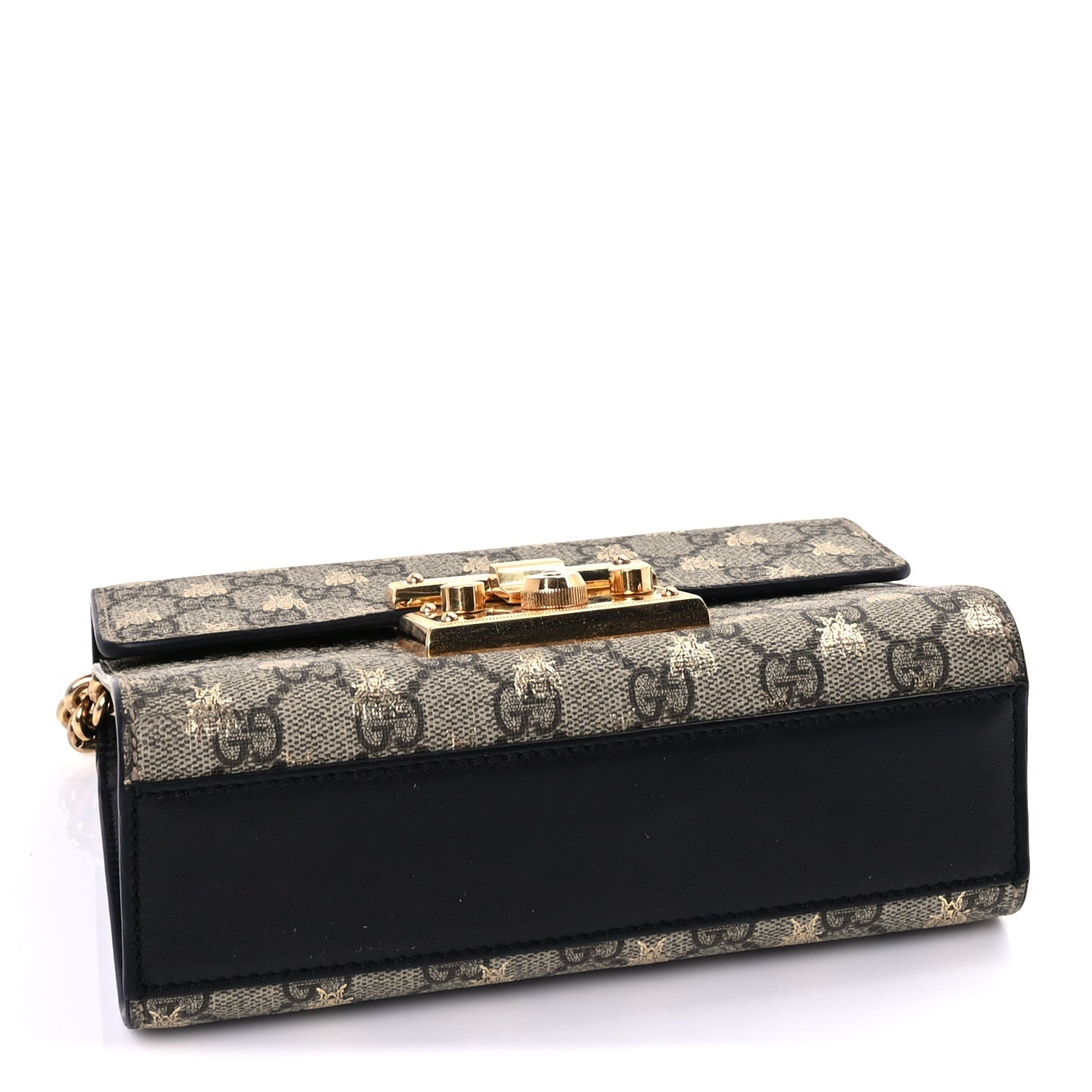 Gucci GG Supreme Monogram Bees Small Padlock Shoulder Bag  Black 3 of 7