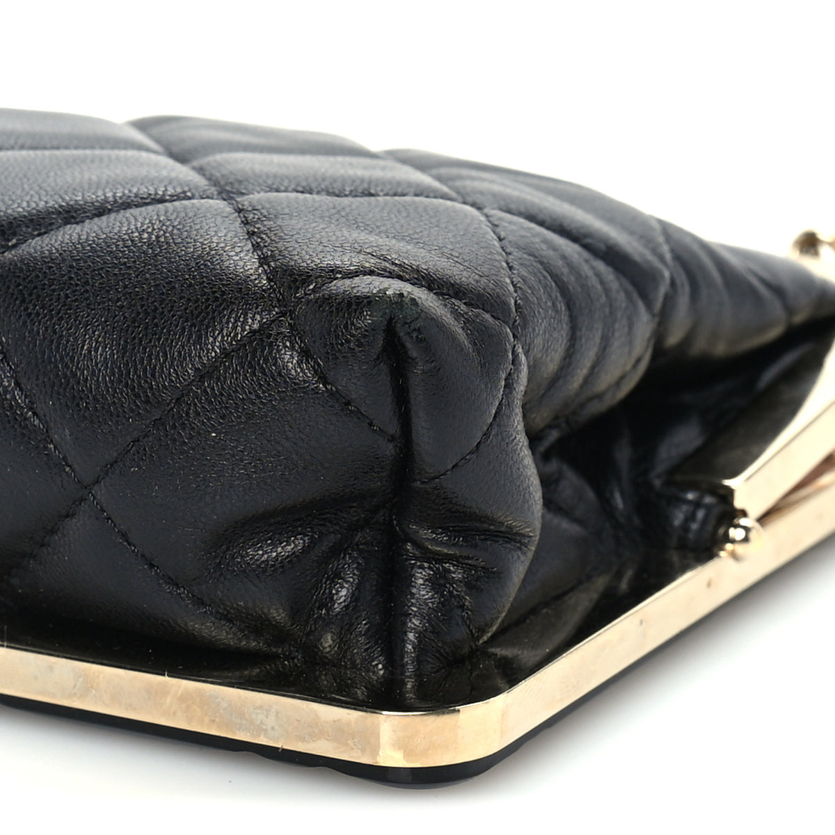 Chanel Lambskin Plexi Quilted CC Evening Clutch With Chain Black 8 of 9