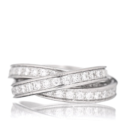 Cartier 18K White Gold Diamond Trinity Ring 51 5.75 3 of 5