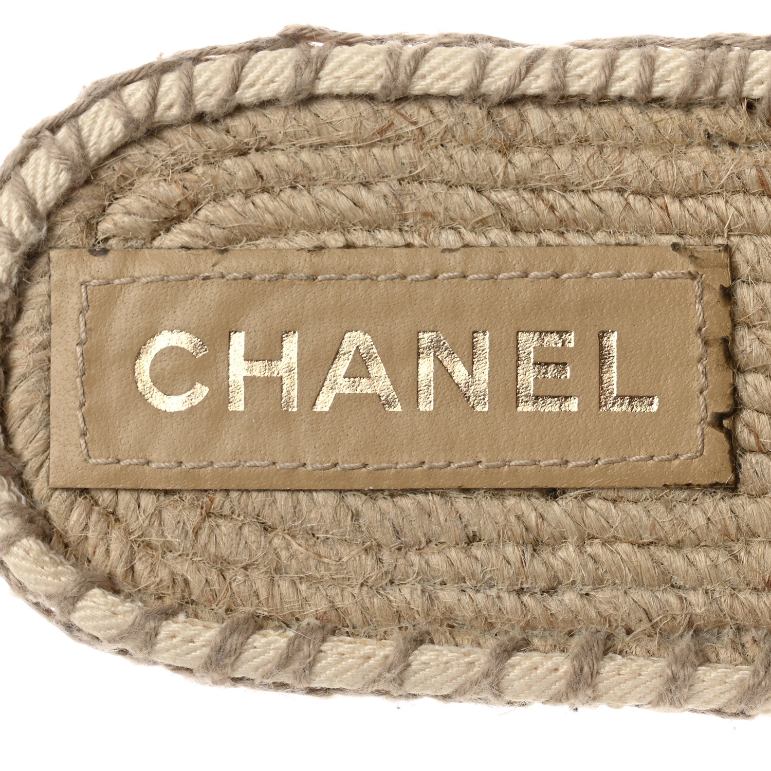 Chanel Denim CC Espadrille Mules 38 White Black 7 of 10