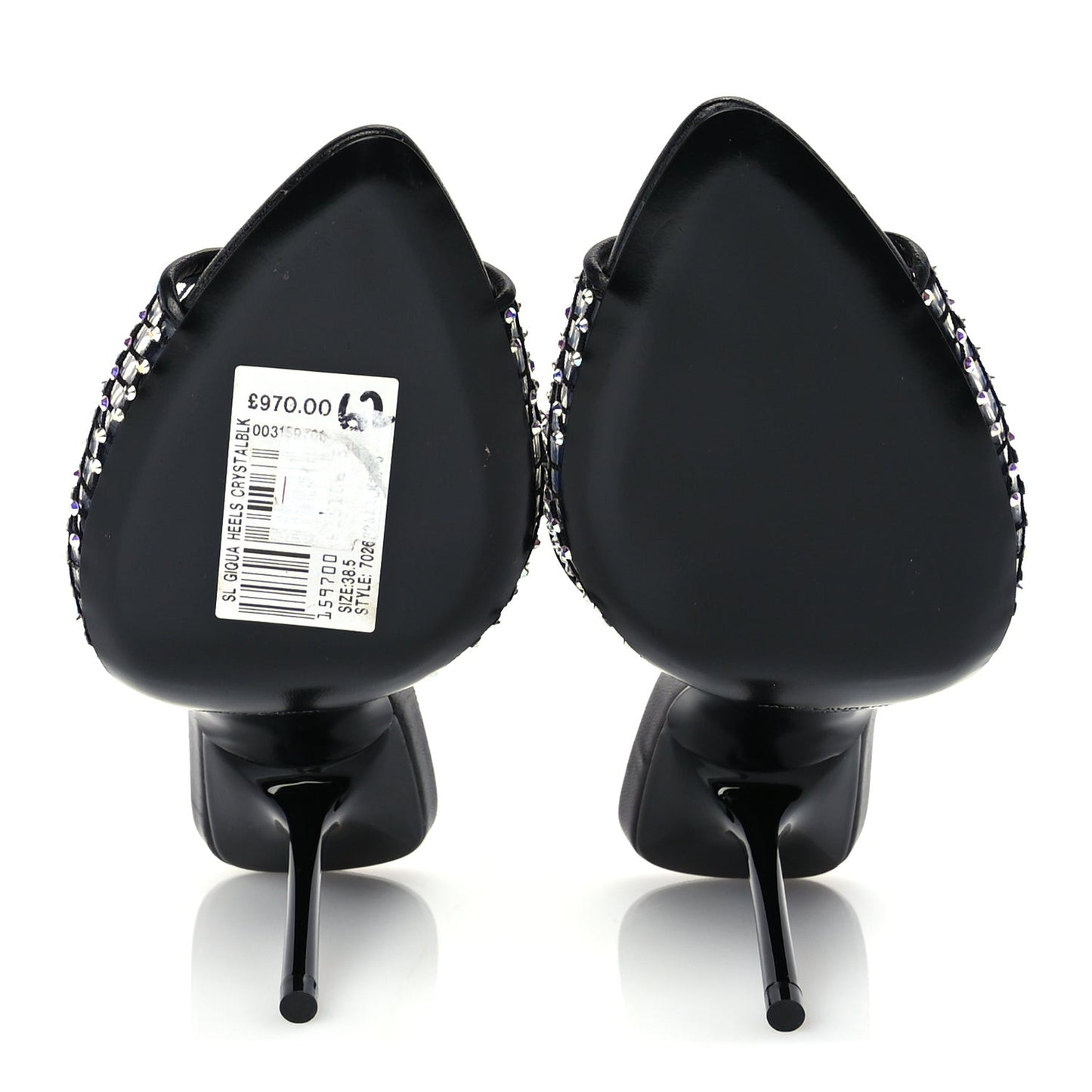 Mesh Strass Giqua 95 Mule Sandals 38.5 Black