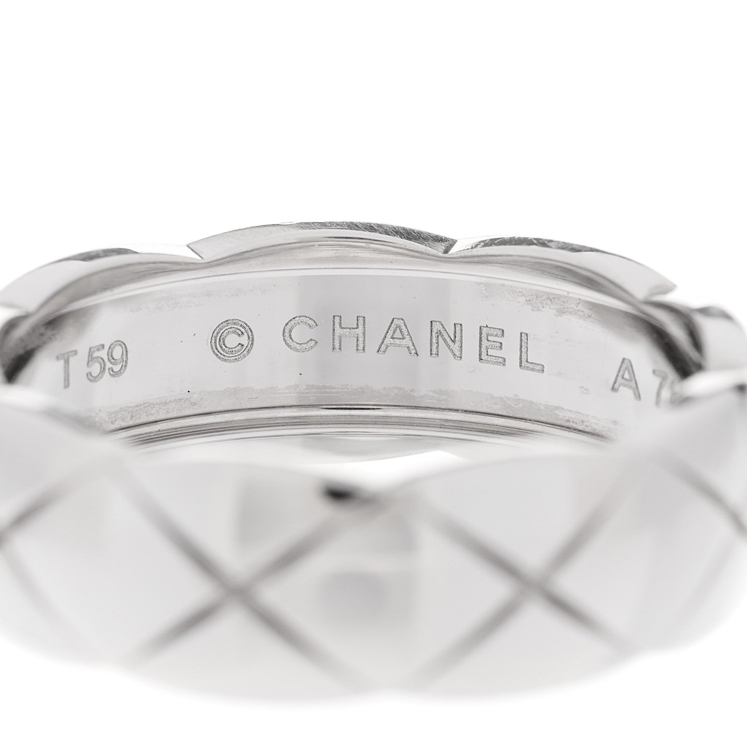 Chanel 18K White Gold Small Coco Crush Ring 59 8.75 4 of 5