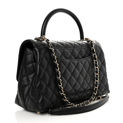 Chanel Caviar Quilted Small Coco Handle Flap Black 3 of 12