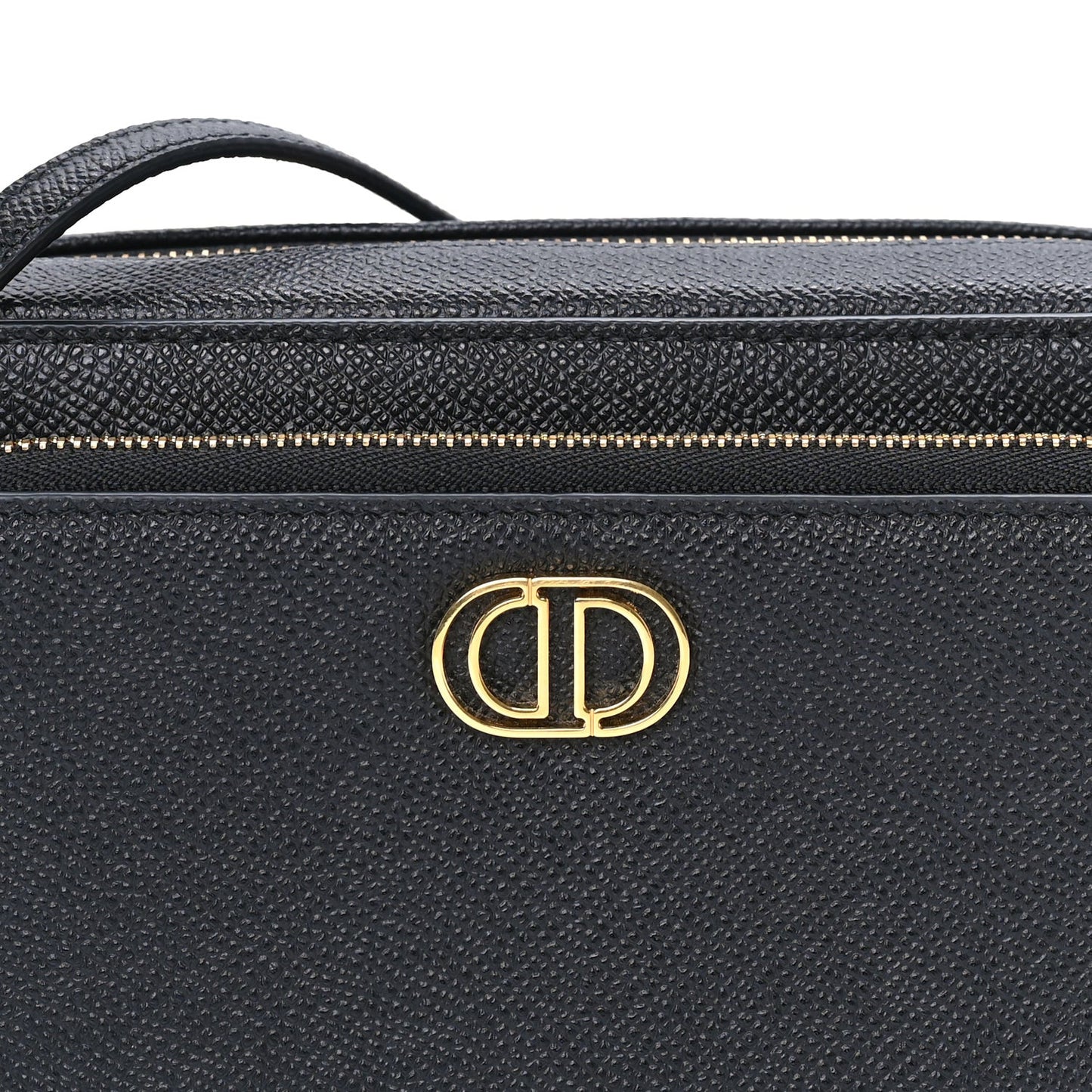 Grained Calfskin Caro Double Pouch Black