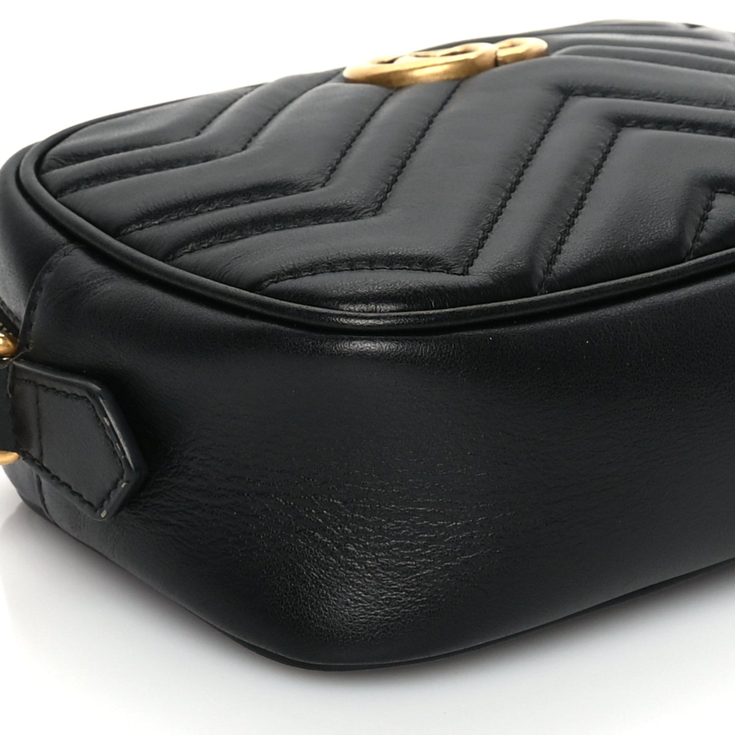 Calfskin Matelasse Mini GG Marmont Chain Shoulder Bag Black