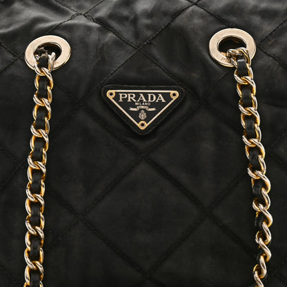 Prada Nylon Tessuto Impuntu Quilted Shoulder Bag Black 7 of 12