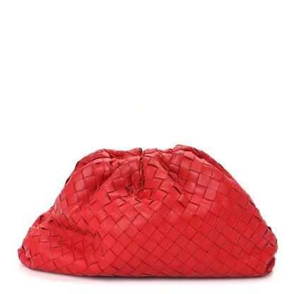 Bottega Veneta Nappa Maxi Intrecciato The Pouch Oversized Clutch Bright Red 1 of 9