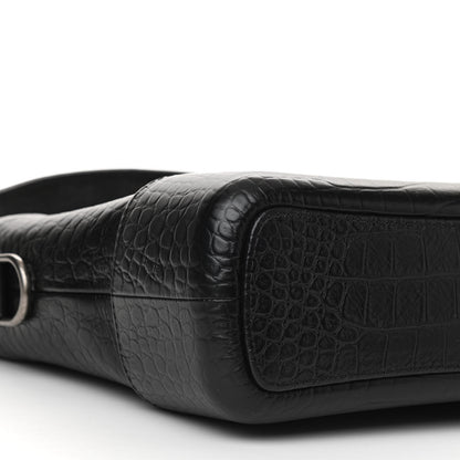 Chanel Crocodile Embossed Calfskin Medium Gabrielle Cocodile Hobo Black 9 of 10