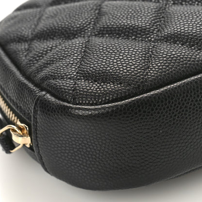 Chanel Caviar Quilted Small Curvy Pouch Cosmetic Case Black 8 of 10