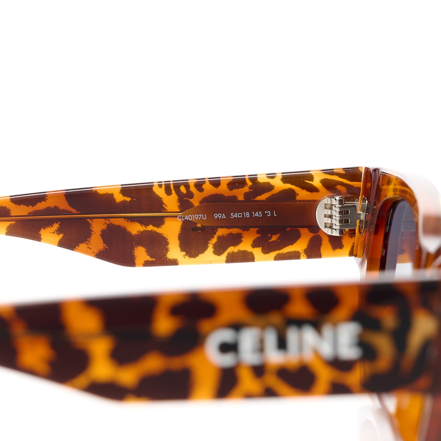 Celine Acetate Square Sunglasses CL40197U Leopard Havana 5 of 8