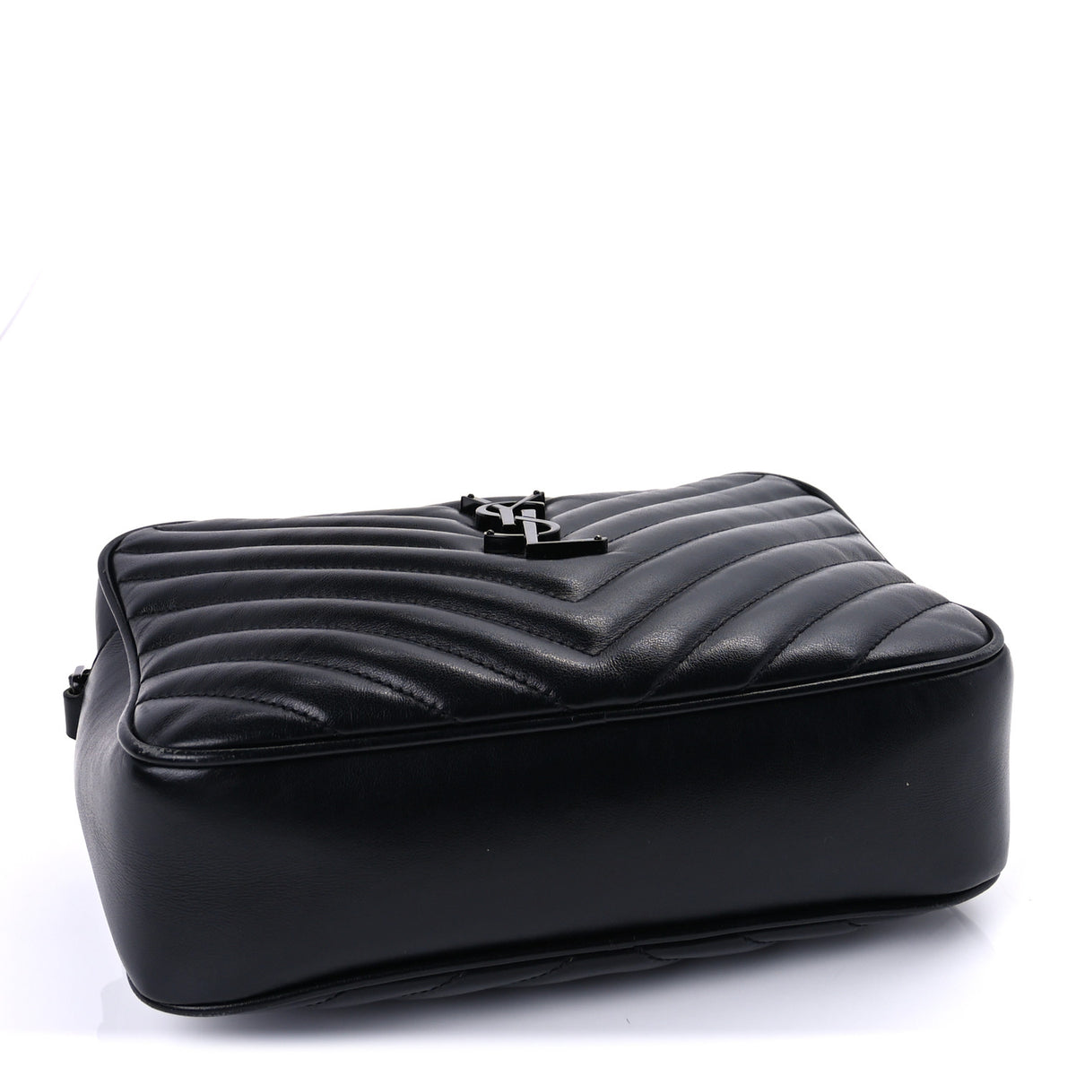 Saint Laurent Calfskin Matelasse Monogram Monochrome Lou Camera Bag Black 3 of 8