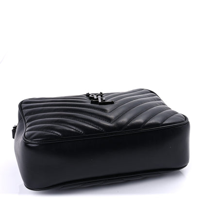 Saint Laurent Calfskin Matelasse Monogram Monochrome Lou Camera Bag Black 3 of 8