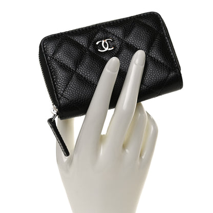 Chanel Caviar Quilted Zip Coin Purse Black 2 of 11