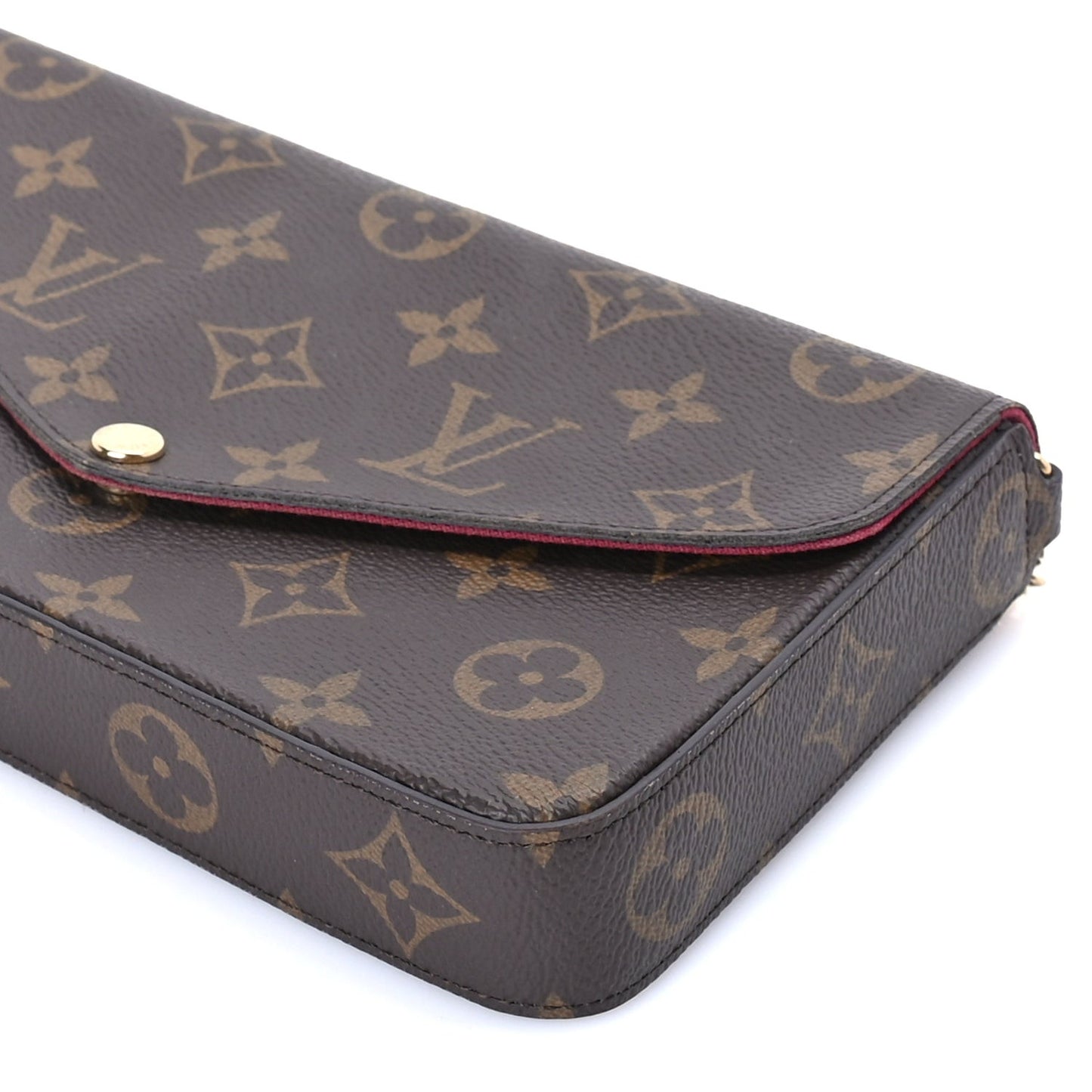 Monogram Pochette Felicie Chain Wallet  Fuchsia