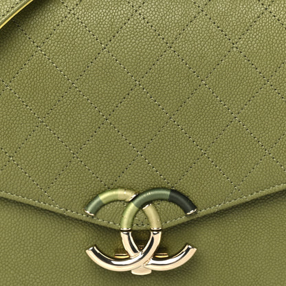 Chanel Grained Calfskin Quilted Cuba Flap Khaki 7 of 9