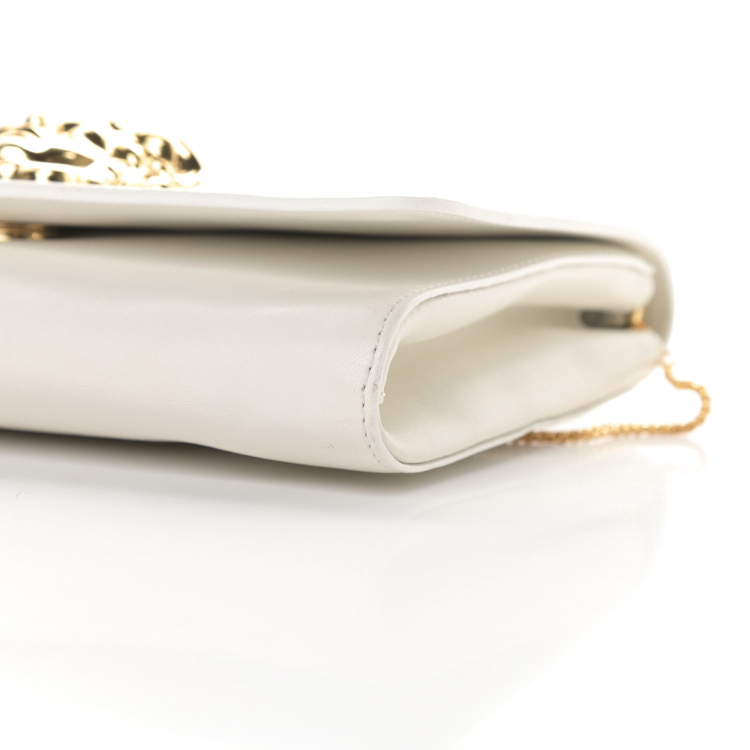 Versace Calfskin Palazzo Chain Evening Bag White 10 of 12