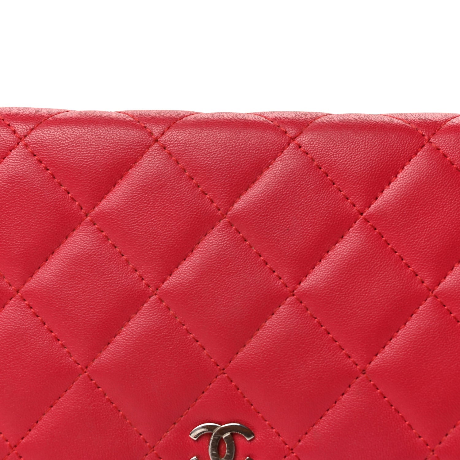 Chanel Lambskin Quilted Wallet On Chain WOC  Dark Pink 7 of 9