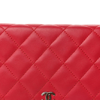 Chanel Lambskin Quilted Wallet On Chain WOC  Dark Pink 7 of 9
