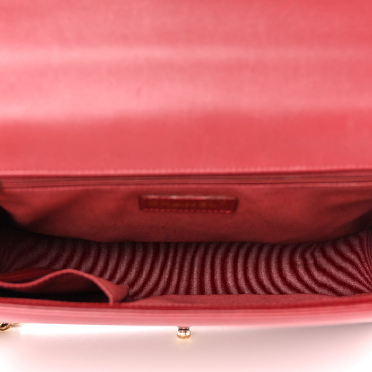 Lambskin Quilted Large Boy Flap Red