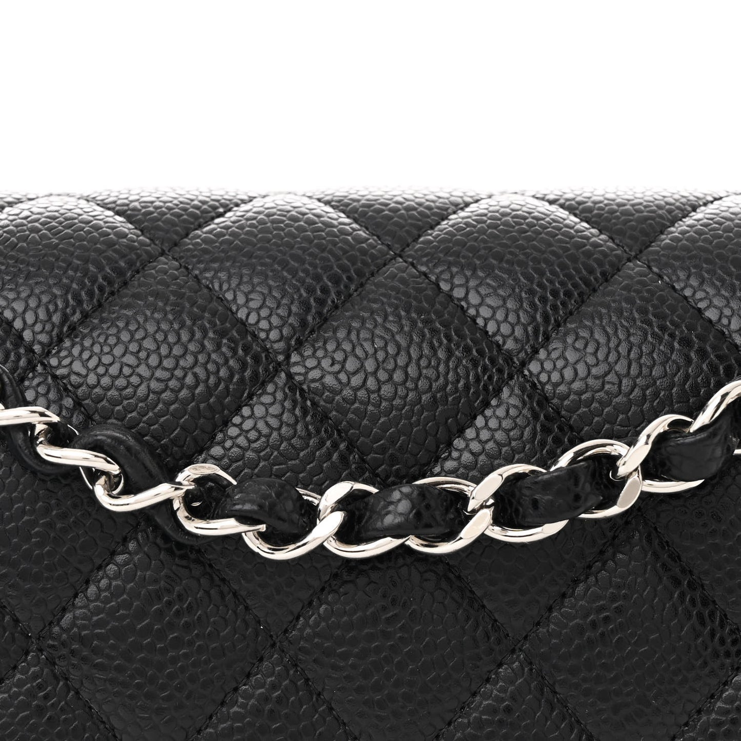Caviar Quilted Small Double Flap Black