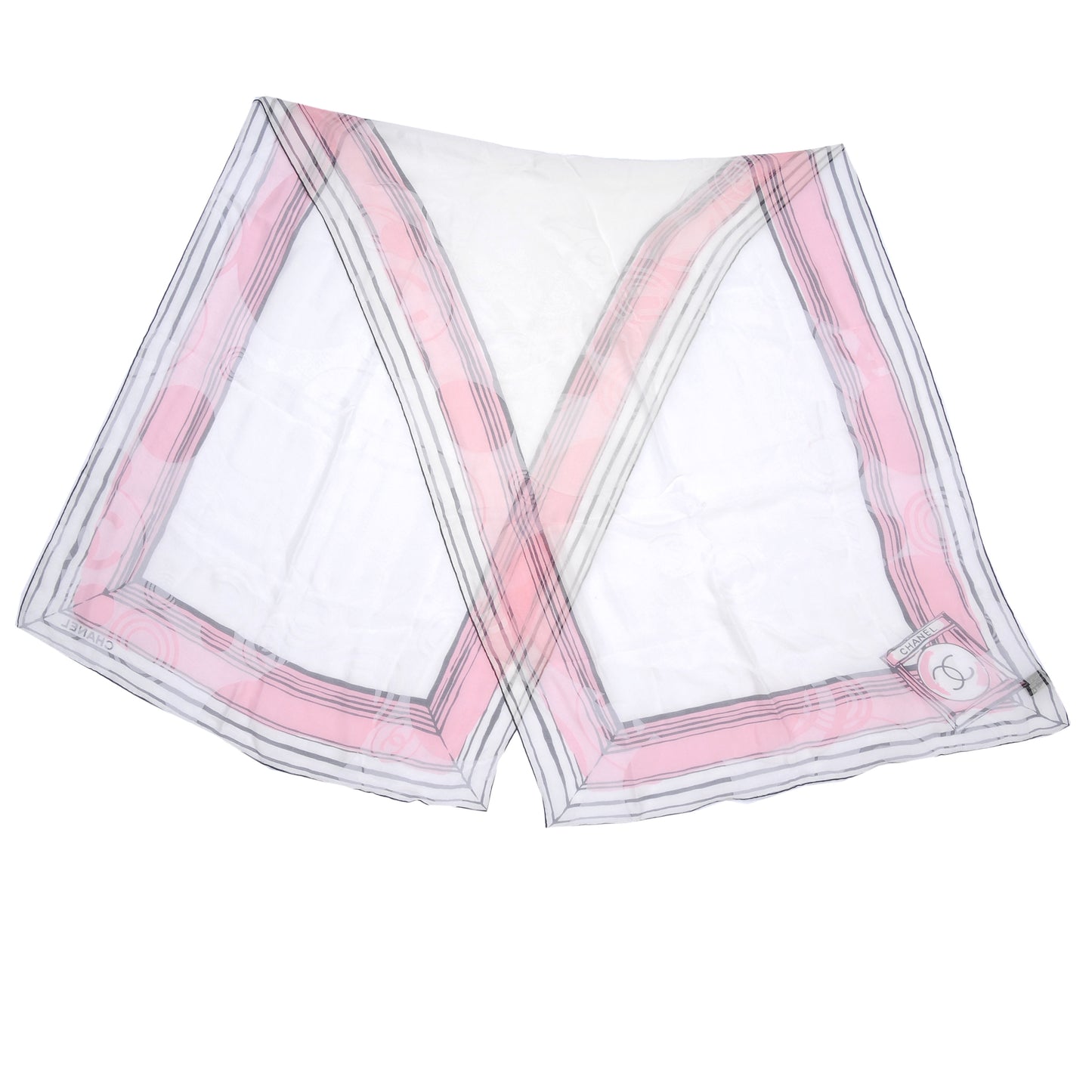 Silk Rayon CC Logo Stole Pink